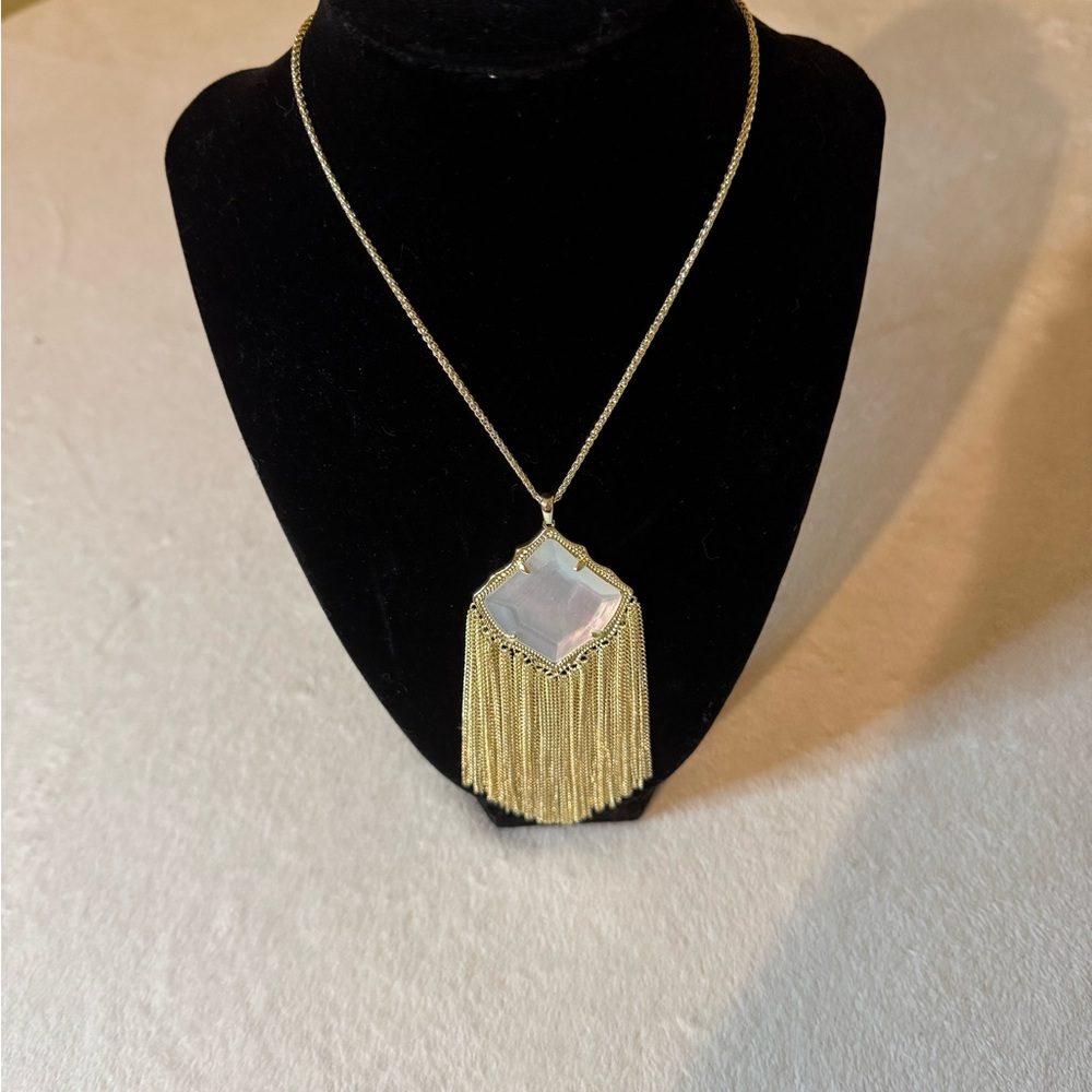 Kendra Scott Gold and White Geometric Necklace - Picture 3 of 7